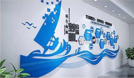 通江海浪主题文化墙如何设计？